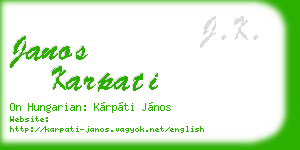janos karpati business card