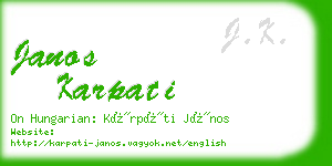 janos karpati business card